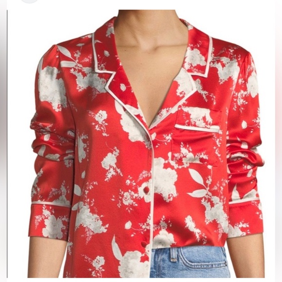 Alice + Olivia Tops - Alice + Olivia Red and White Floral Top